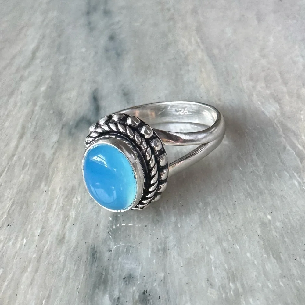 NWOT Sundance Ethereal Skies Ring, Blue Chalcedony, Sterling Silver - Picture 2 of 5